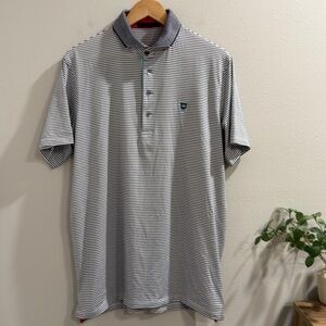 Greyson Large Striped Short Sleeve Polo Shirt Golf Performance Stretch *READ*